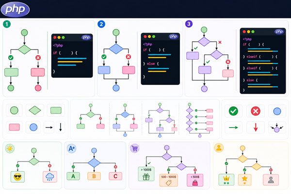 آموزش کامل دستورات شرطی در PHP: راهنمای جامع if، else و elseif