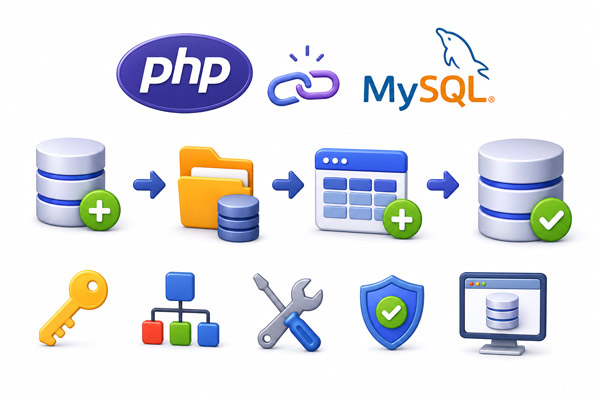 آموزش ساخت دیتابیس و جدول برای پروژه PHP طبق استاندارد گوگل