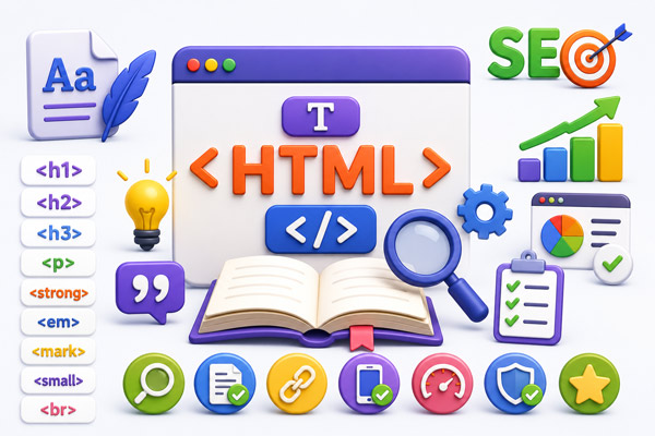 راهنمای کامل تگ‌های متنی HTML و اصول سئو برای محتوا