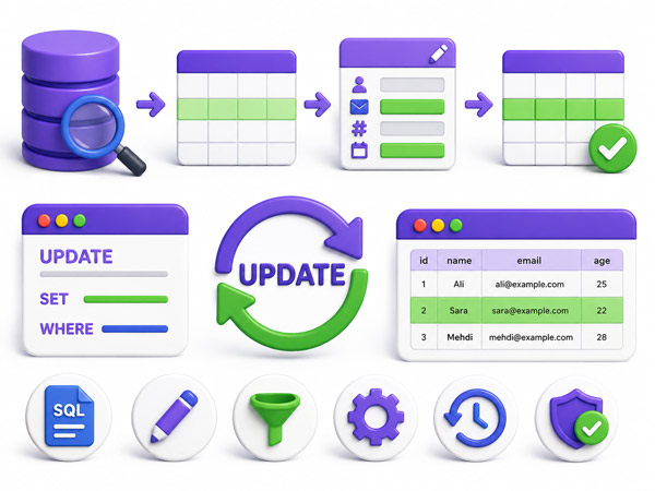 آموزش آپدیت اطلاعات در دیتابیس به روش امن و استاندارد (Update Query)