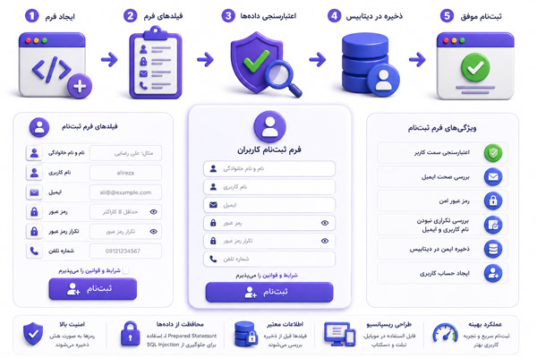 آموزش جامع ساخت فرم ثبت‌نام کاربران با PHP و MySQL طبق اصول امنیتی گوگل