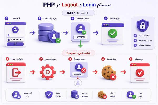 آموزش گام به گام ساخت سیستم لاگین و لاگ‌اوت در PHP به صورت ایمن